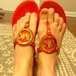 Orange Michael Kors Medallion Sandal US7.5